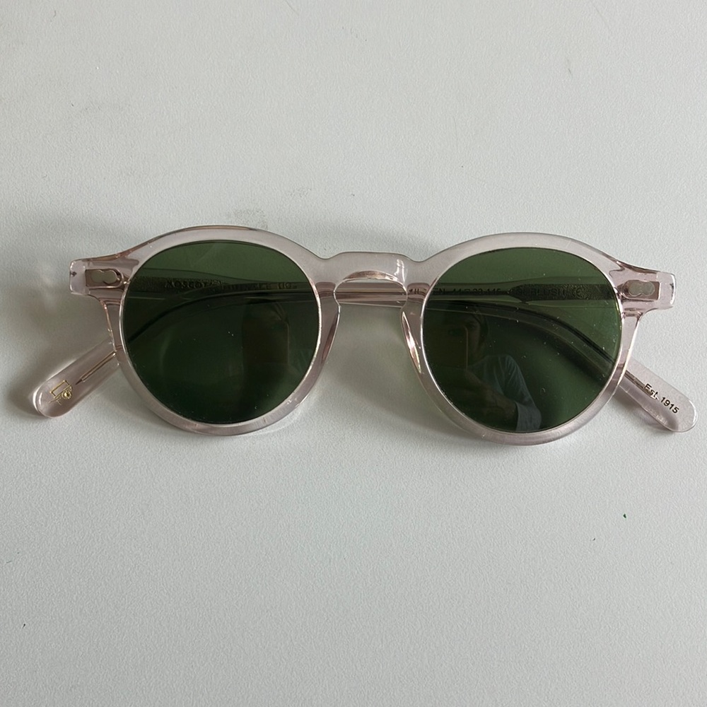 Moscot pink glasses